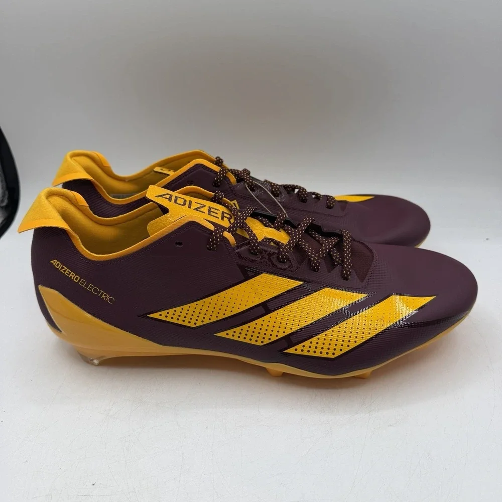 Adidas SM adizero Electric Football Cleats Mens Sz 13.5 Burgundy/Gold JQ6498 NWT